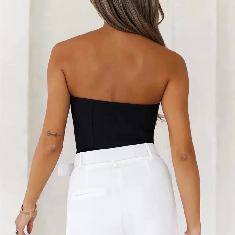 Hello Molly Exposure Bandage Strapless Corset Top Black - Picture 3 of 8